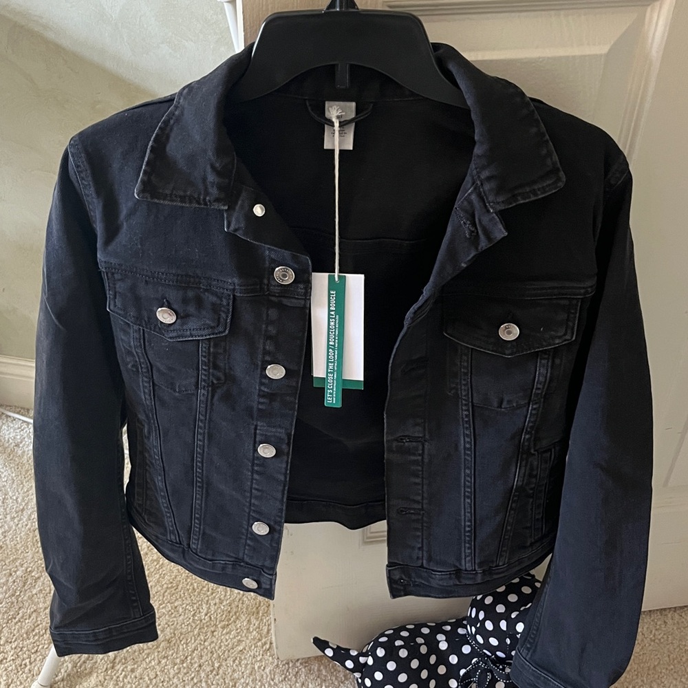 H&M black jean jacket